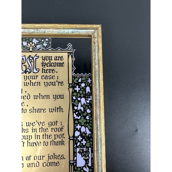 Antique Celtic 1922 WELCOME GUEST Poem Art Nouveau Framed Artist JP Mc Evoy - Picture 3 of 9